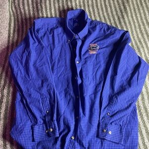 Antigua Blue Checkered Men's Button-Down Shirt